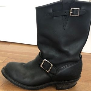 Frye Engineer 8r Black Moto Boots sz 8